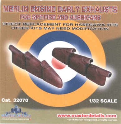 Master Details 32070 - Merlin Engine Early Exhausts for Spitfire and Hurricane