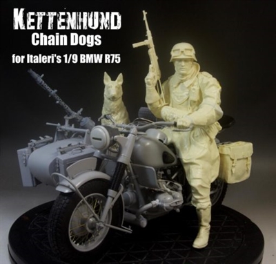 Model Cellar MC19MCR-BMW - "Kettenhund" BMW R-75 Motorcycle Rider and German Shepherd