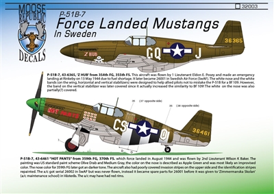 Moose Republic 32003 - North American P-51B, Forced Landed Mustangs in Sweden