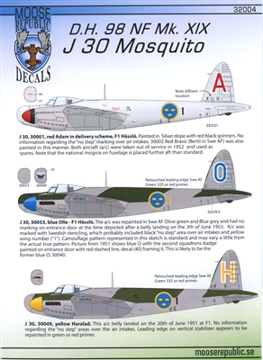 Moose Republic 32004 - J 30 Mosquito, D.H. 98 NF Mk. XIX