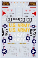 Microscale 48-0111 - T-28Bs (Navy) Bicentennial VT-2, ATU-800, T-28B Army 137702, T-28D (Air Force) 137702