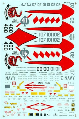 Microscale 48-0118 - CVW-8 F-14 VF-41 Sukhoi Killers Plus A-7E VA-86