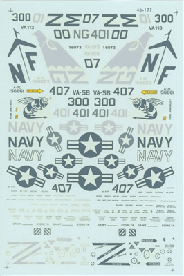 Microscale 48-0177 - A-7E's: US Navy Low Visibility Markings