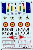 Microscale 48-0185 - T-33's of the Bolivian and Brazilian Air Forces