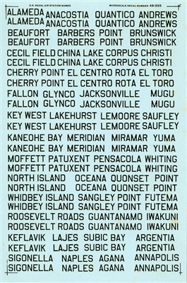 Microscale 48-0255 - U.S. Naval Air Station Names