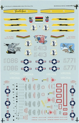 Microscale 48-0275 - F-105 D's & F's (Virginia ANG/149th TFS/192nd TFG)