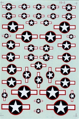 Microscale 72-0002 - US Insignia - Bars with Red Border