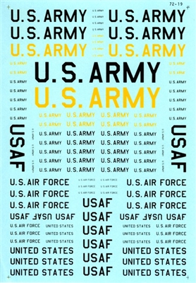 Microscale 72-0019 - USAF US Army Lettering