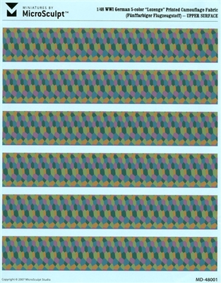 MicroSculpt MD-48001 - WWI German 5-color "Lozenge" Printed Camouflage Fabric