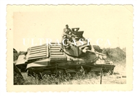British Matilda Tank T6735 GALAHAD, abandoned near Arras France, 1940, Original WWII Photo