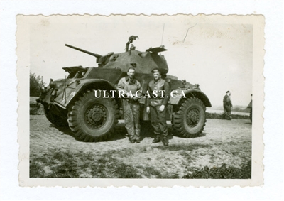 British Staghound Armoured Car, April 1945, Original WWII Photo