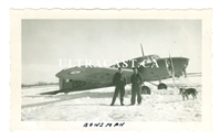 Two Airmen and Avro Anson Forced Landing Near Bowsman, Manitoba, Original WW2 Photo