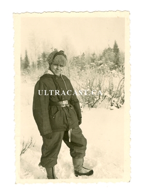 German Soldier in Winter Uniform, Russia, Original WW2 Photo