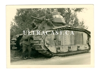 Captured French Char B Tank Named "Bourgueil" No. 355, France 1940, Original WW2 Photo