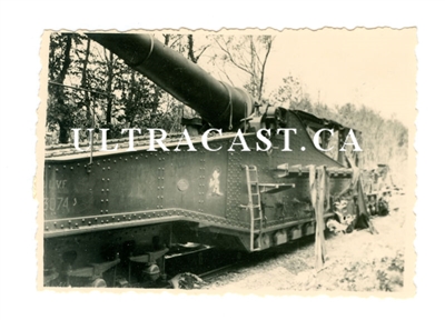 Captured French Railway Gun with Artwork, France 1940, Original WW2 Photo