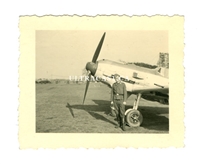 Bf-109E and Ground Crewman, Original WW2 Photo
