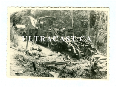 Damaged French Railway Gun, France 1940, Original WW2 Photo