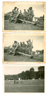 German 5 cm Anti-Tank Gun and Crew (3 photos), Original WW2 Photo