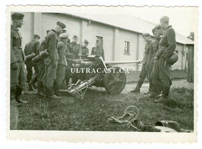 German Soldiers with 5 cm Anti-Tank Gun, Original WW2 Photo