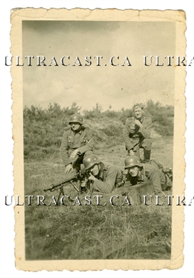 German Soldiers Firing a ZB 26 MG 26(t) Machine Gun, Original WW2 Photo