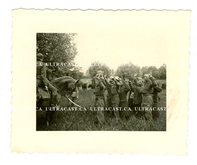 British Soldiers Surrendering to a German Armed with a Sword, France 1940, Original WW2 Photo