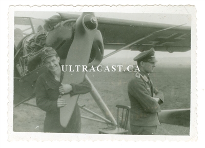 Air Crew Posing with Fieseler Storch, Original WW2 Photo