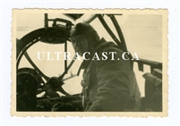 Air Crewman in the Nose of a He-111, Original WW2 Photo