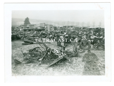 Captured Allied Vehicles and Motorcycles, France 1940, Original WW2 Photo