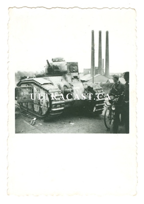 Captured French Char B Tank named "Hardi" No. 238, France 1940, Original WW2 Photo