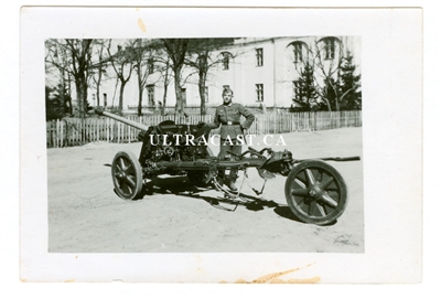 German 5 cm Pak 38 Anti-Tank Gun with "Dolly" Third Wheel, Original WW2 Photo