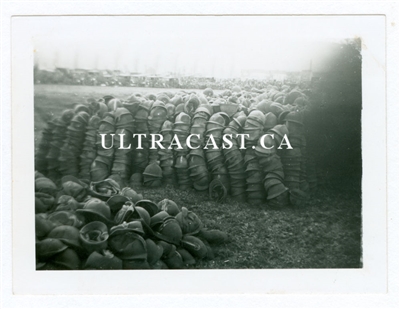 Large Pile of Captured French Helmets, France 1940, Original WW2 Photo