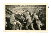 Crewman Loading Shell in 15 cm sIG 33 Artillery Gun, WW2, Original WW2 Photo