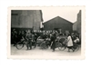 German Soldier with Bicycle and French Refugees, France 1940, Original WW2 Photo