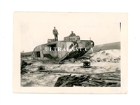 Wreck of WW1 British Tank Number 10018, Mourmelon-le-Grand, France 1941, Original WW2 Photo