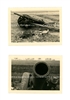 Destroyed German 10.5 cm Artillery Gun, 2-photo set, Original WW2 Photo