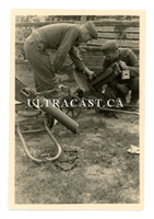 German Soldiers Examine Captured Russian Maxim Machine Guns, Original WW2 Photo