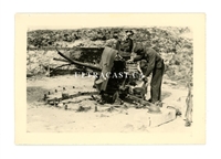 Germans Examining Destroyed 2 Pounder Anti Tank Gun, France 1940, Original WW2 Photo