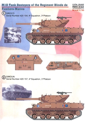 Print Scale 35-005 - M10 Tank Destroyers of the Regiment Blinde de Fusiliers-Marins