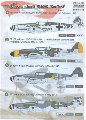 Print Scale 48-104 - Messerschmitt Bf-109K "Kurfurst", Part 2