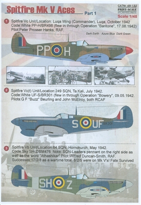 Print Scale 48-122 - Spitfire Mk V Aces, Part 1