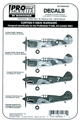 Pro Modeler 88100600200 - Curtiss P-40E/K Warhawk