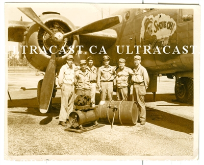 B25 Bomber "Smoke OH!" Nose Art WWII. Original WW2 Photo