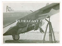 Damaged P-47 Sitting on Jack Stand, Original WWII Photo