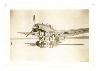 Grumman Avenger and Crew Posing for Photo, Original WW2 Era Photo