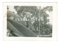 Ground Crewman Servicing a P-39 Airacobra, Original WWII Photo