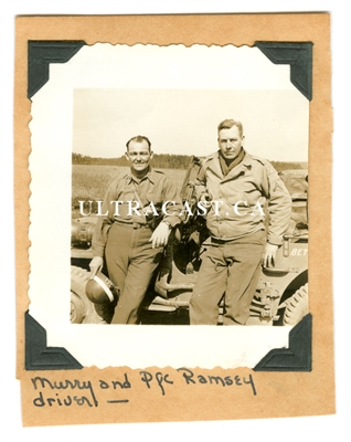 2 Named American Military Police with Jeep Named "Bethany", Germany 1945, Original WWII Photo