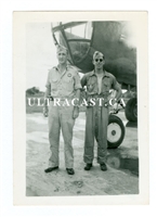 B-25 and Two Crewmen, Original WW2 Photo