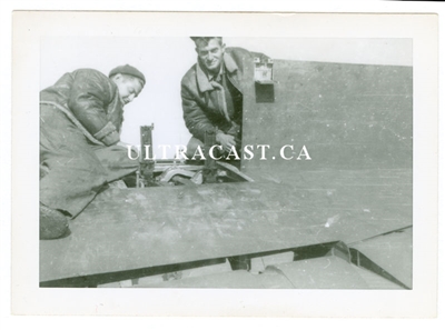 Armorers Working on the Guns of a P-47, Original WWII Photo