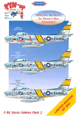 Pyn-up Decals PYND48035 - F-86 Sassy Sabres, Part 2