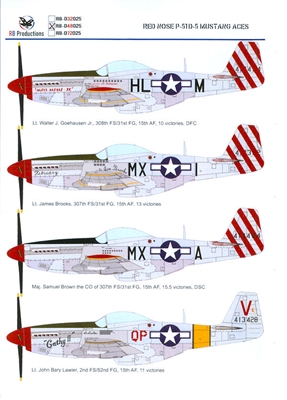 RB-Productions RB-D48025 - Red Nose P-51D-5 Mustang Aces